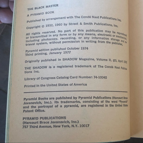 1977 Vintage Book The Shadow #2 The Black Master Maxwell Grant Paperback - Picture 6 of 9